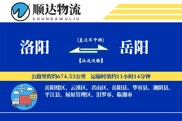 洛阳到岳阳物流公司