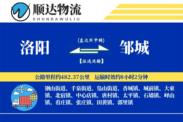 洛阳到邹城物流公司