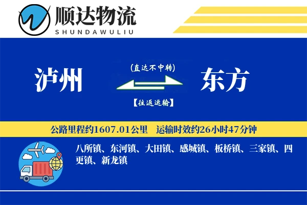 泸州到东方物流公司