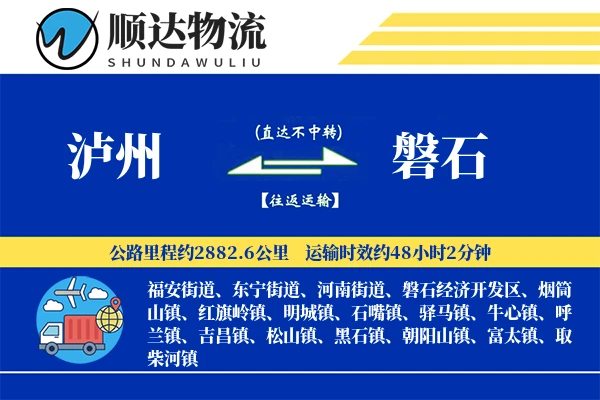 泸州到磐石物流公司