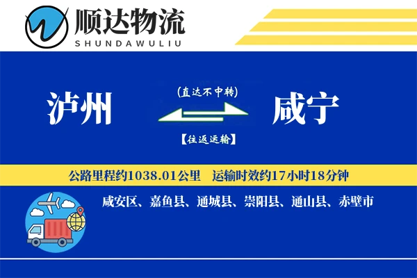 泸州到咸宁物流公司