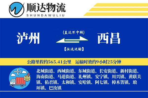 泸州到西昌物流公司-包装运输专线「电子签收」
