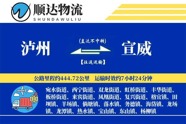 泸州到宣威物流公司