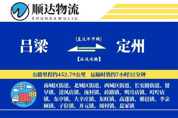 吕梁到定州物流公司