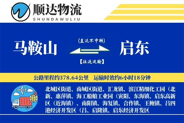 马鞍山到启东物流公司