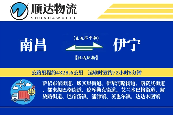 南昌到伊宁物流公司-包车物流专线「准时保障」