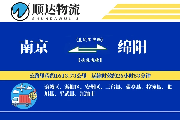 南京到绵阳物流公司