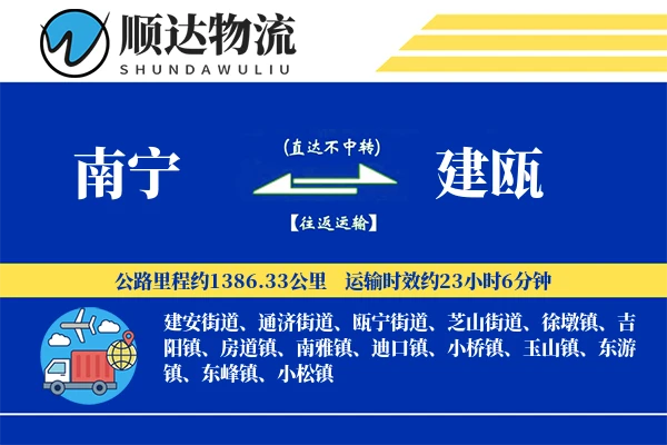 南宁到建瓯物流公司