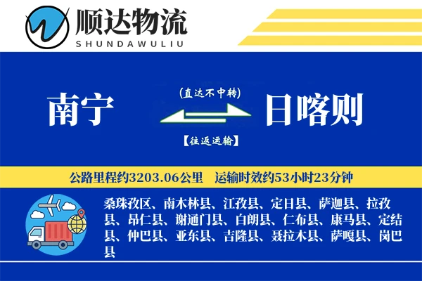 南宁到日喀则物流公司-包装物流专线「极速送达」