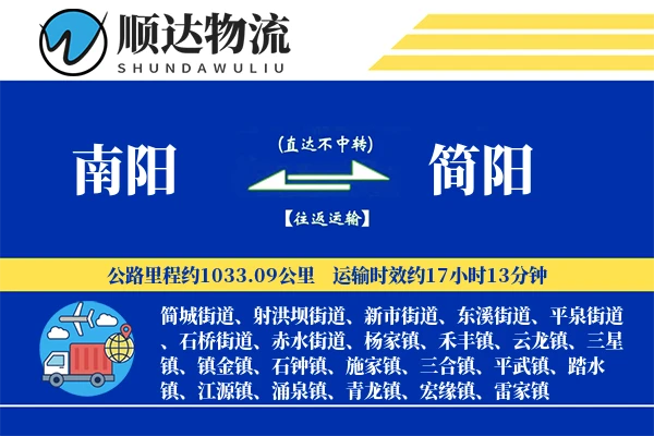 南阳到简阳物流公司