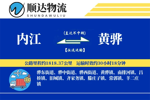 内江到黄骅物流公司