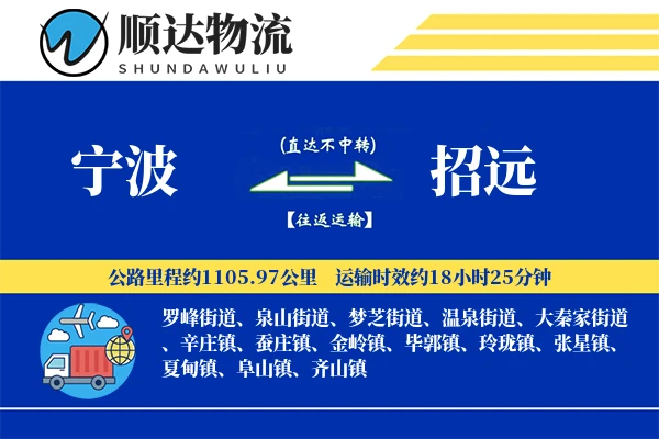 宁波到招远物流公司
