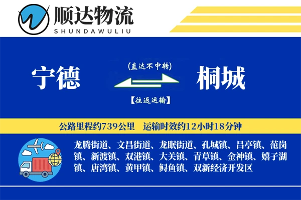 宁德到桐城物流公司