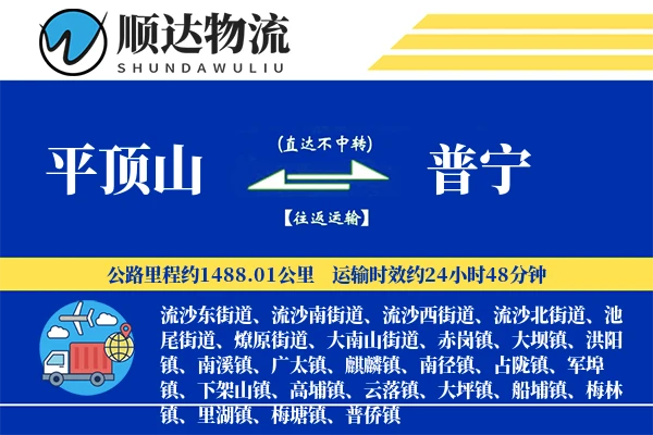 平顶山到普宁物流公司