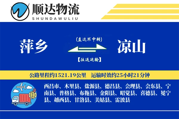 萍乡到凉山物流公司-同城货运专线「成本效益」
