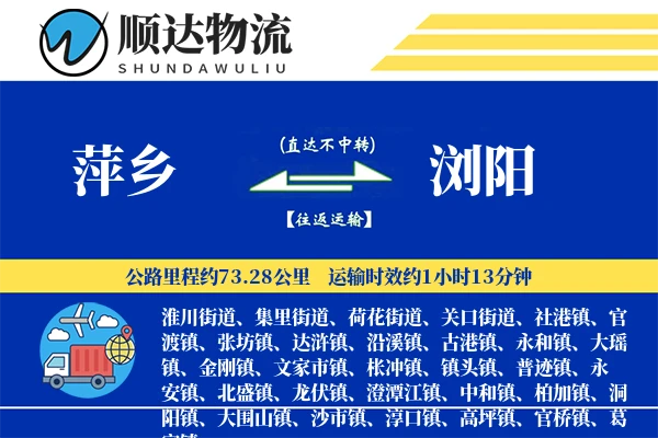 萍乡到浏阳物流公司
