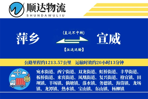 萍乡到宣威物流公司