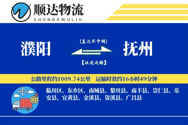 濮阳到抚州物流公司