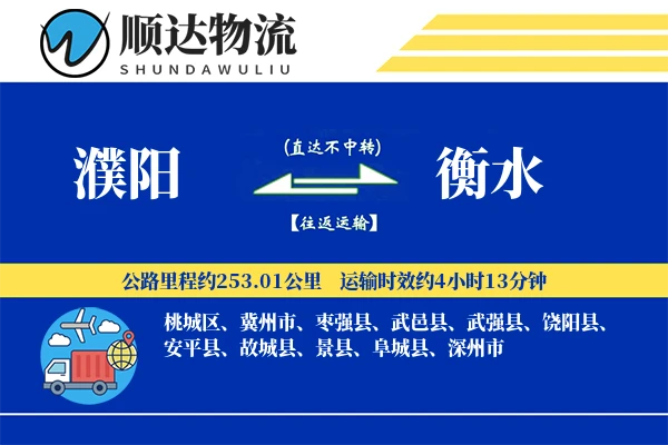 濮阳到衡水物流公司