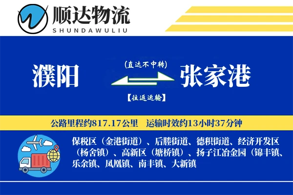 濮阳到张家港物流公司