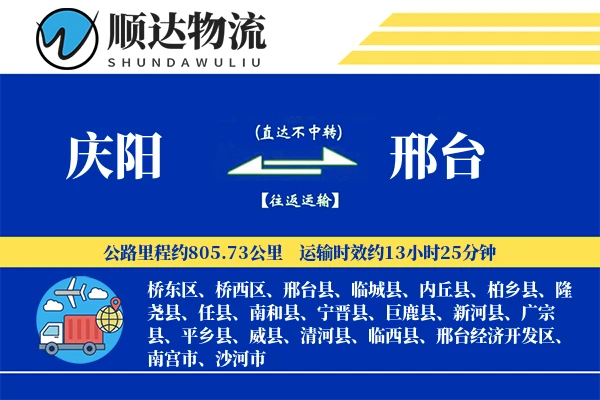 庆阳到邢台物流公司