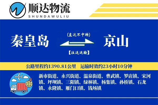 秦皇岛到京山物流公司