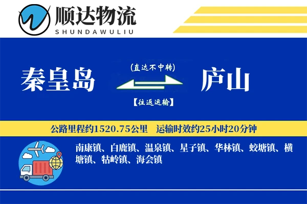 秦皇岛到庐山物流公司