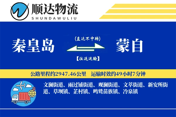 秦皇岛到蒙自物流公司