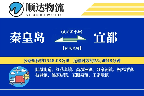 秦皇岛到宜都物流公司