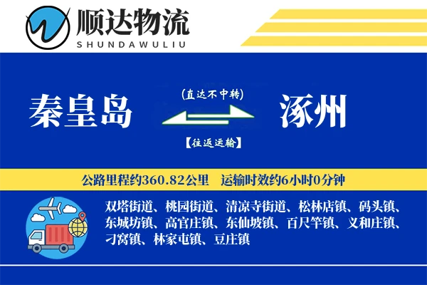 秦皇岛到涿州物流公司