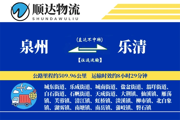泉州到乐清物流公司