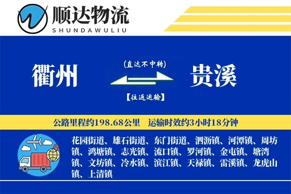 衢州到贵溪物流公司