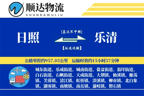 日照到乐清物流公司-同城货运专线「智能追踪」