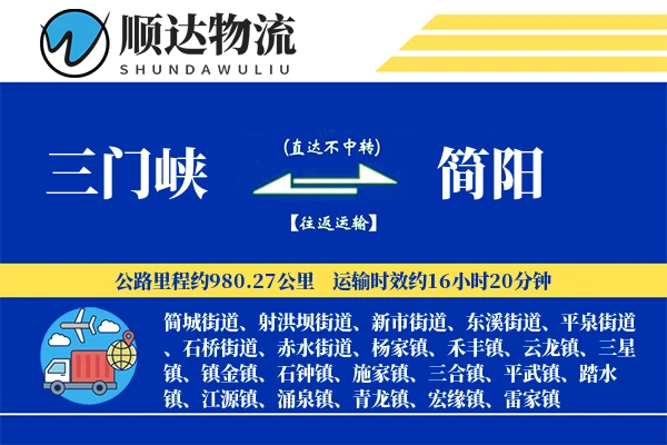 三门峡到简阳物流公司