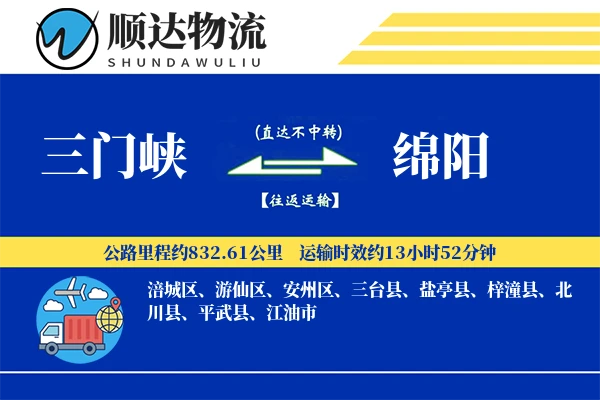 三门峡到绵阳物流公司-生鲜货运专线「灵活调度」