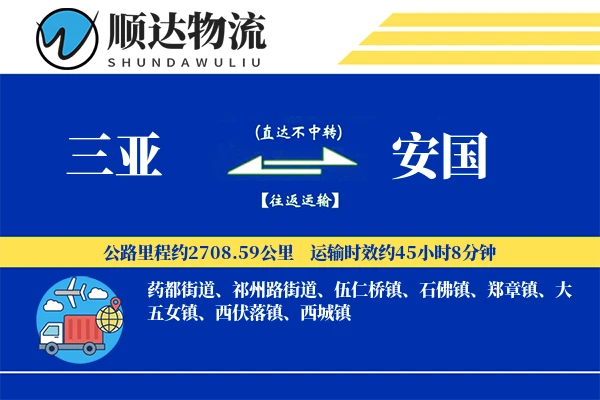 三亚到安国物流公司