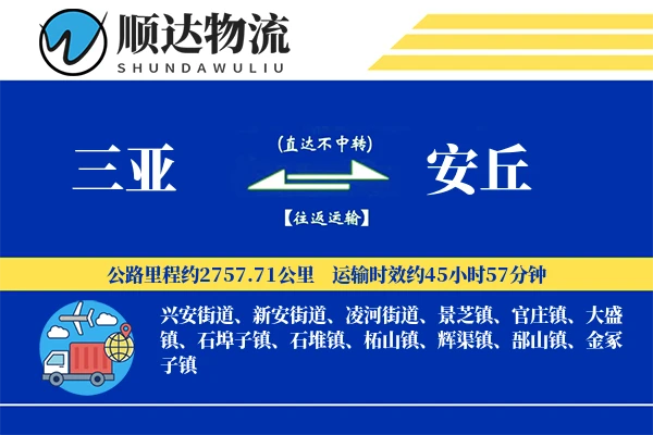 三亚到安丘物流公司