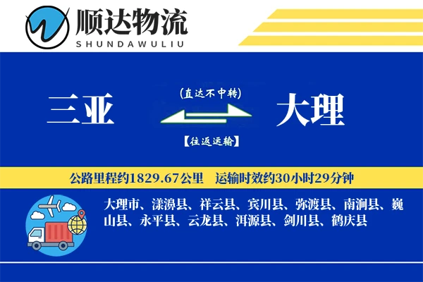三亚到大理物流公司