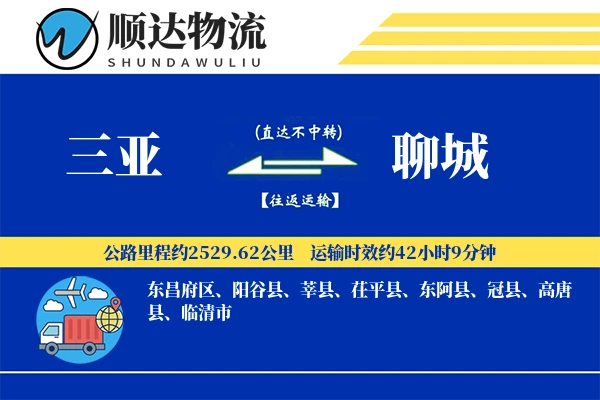 三亚到聊城物流公司