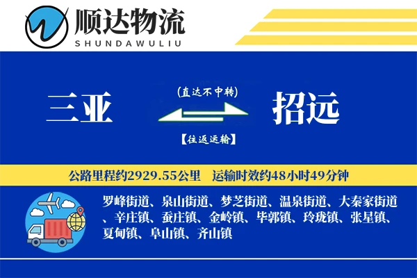 三亚到招远物流公司