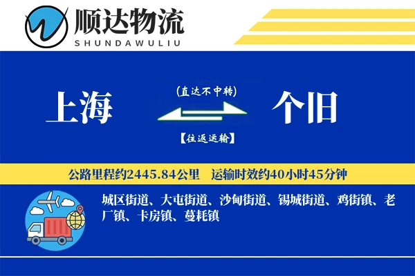 上海到个旧物流公司