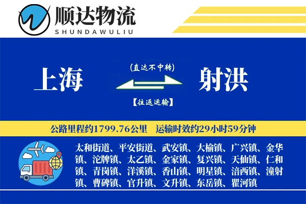 上海到射洪物流公司