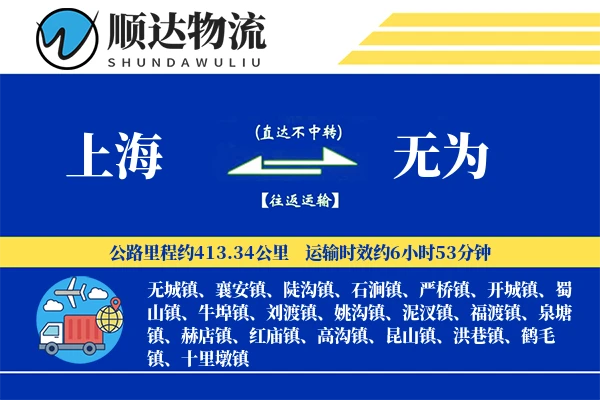 上海到无为物流公司