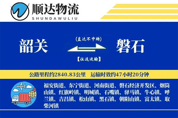 韶关到磐石物流公司