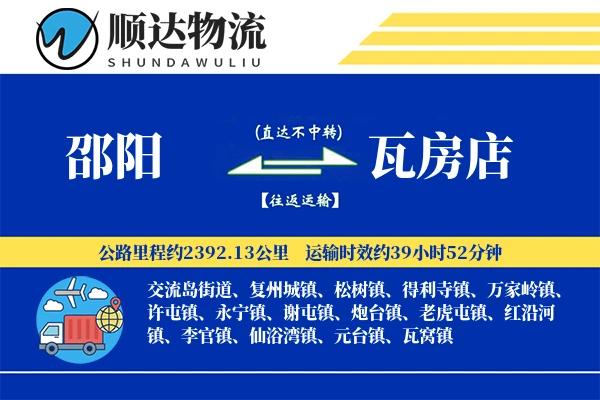 邵阳到瓦房店物流公司