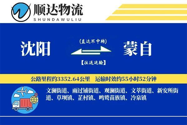 沈阳到蒙自物流公司