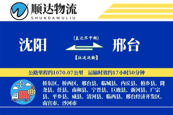 沈阳到邢台物流公司