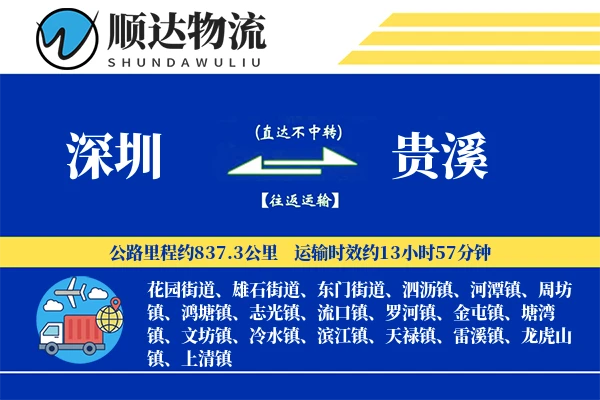 深圳到贵溪物流公司-甩挂物流专线「安全无忧」