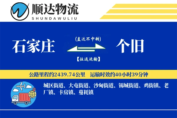 石家庄到个旧物流公司