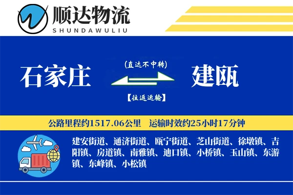 石家庄到建瓯物流公司